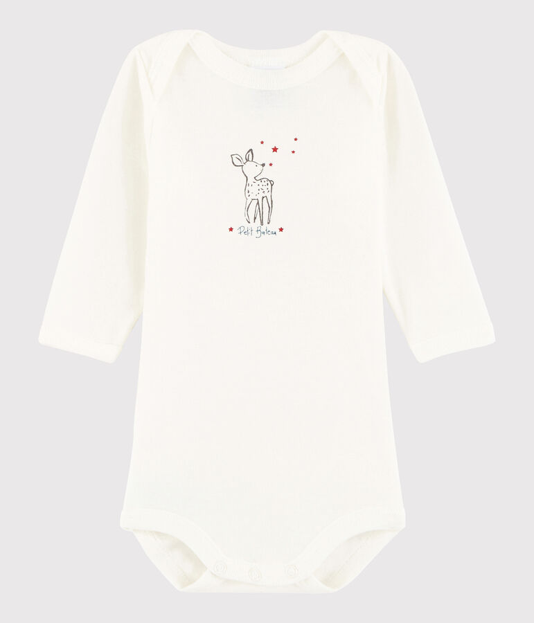 Baby Boys' Long-Sleeved Bodysuit Lait white