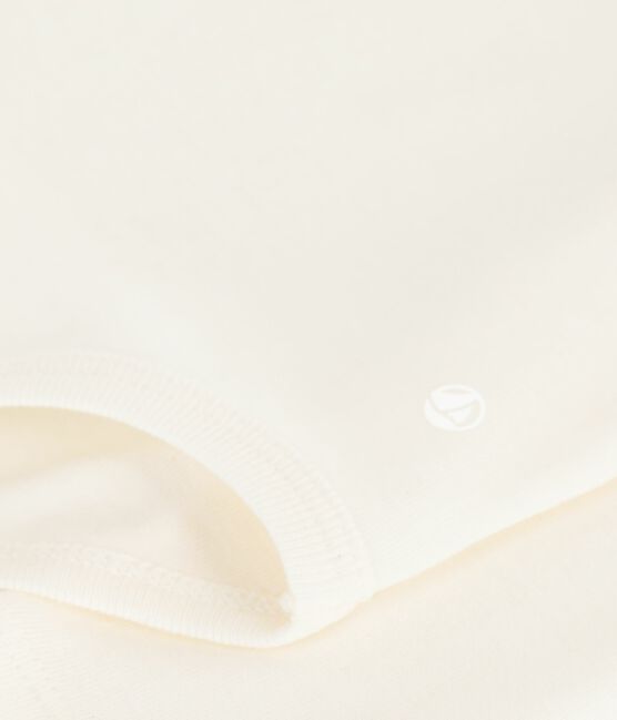 Babies' plain cotton rollneck body MILK Ecru