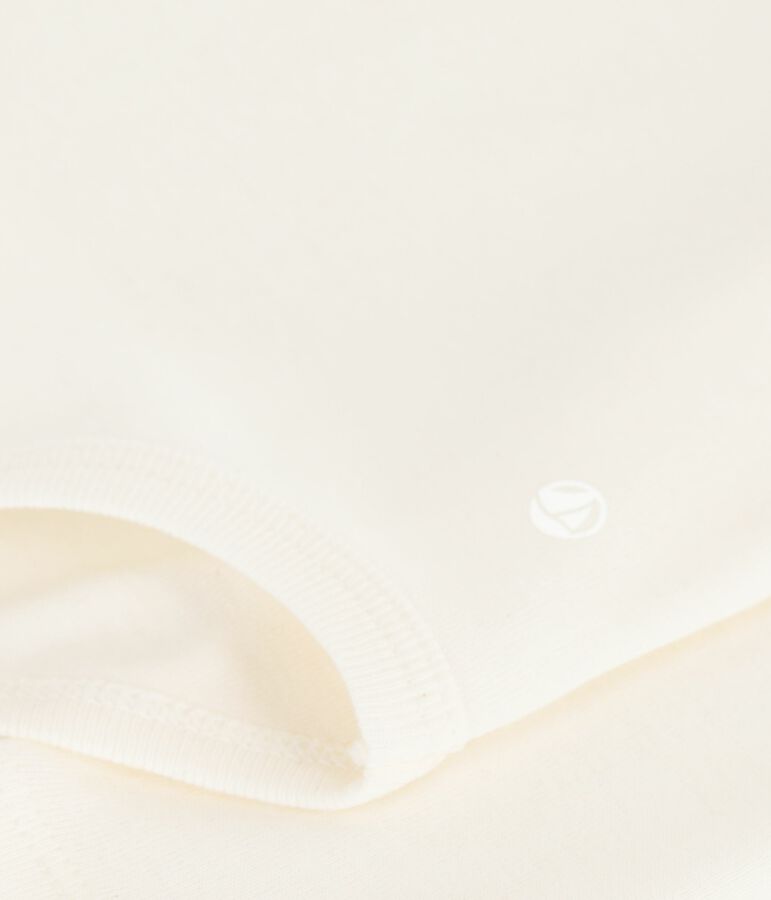 Babies' plain cotton rollneck body Ecru