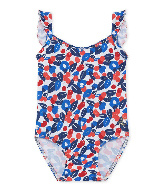 Baby girl's flower print swimsuit MARSHMALLOW white/MULTICO white