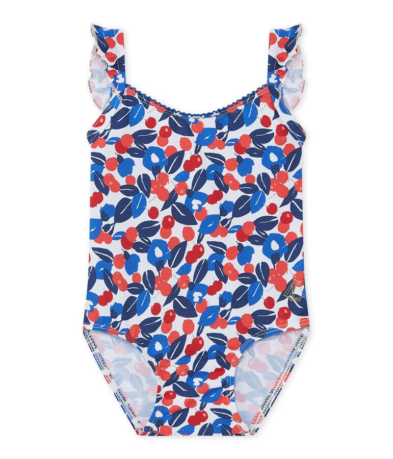 Baby girl's flower print swimsuit MARSHMALLOW white/MULTICO white
