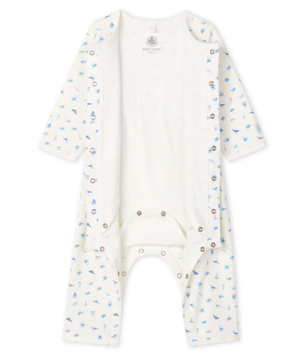 Footless Ribbed Bodyjama white/multicolor