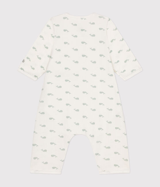Babies' footless cotton bodyjama MARSHMALLOW white/HERBIER