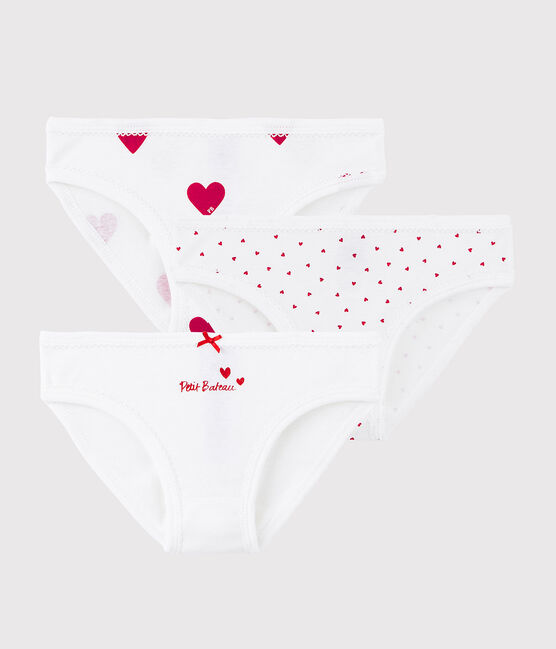 Girls' Heart Patterned Cotton Briefs - 3-Pack variante 1