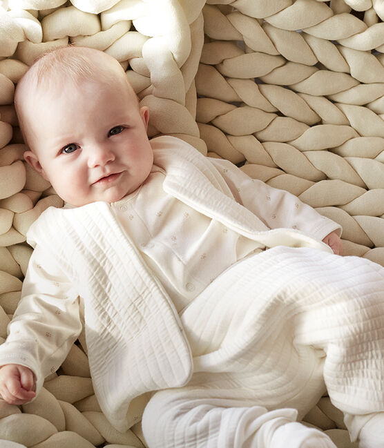 Baby Tube Knit Clothing - 3-piece set MARSHMALLOW white