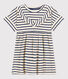 Girls' Stripy Short-Sleeved Cotton Dress