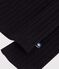 Women's plain wool and cotton t-shirt with wide boat neck black