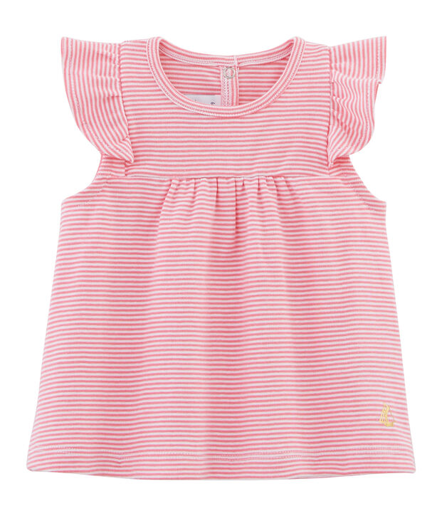 Baby girls' striped blouse pink/white