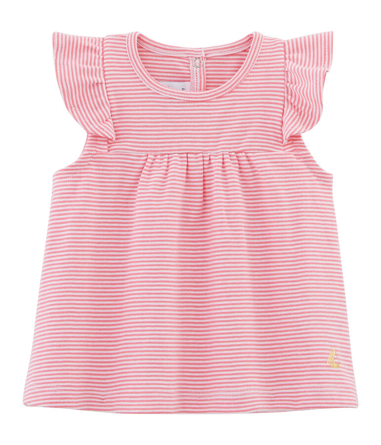 Baby girls' striped blouse pink/white