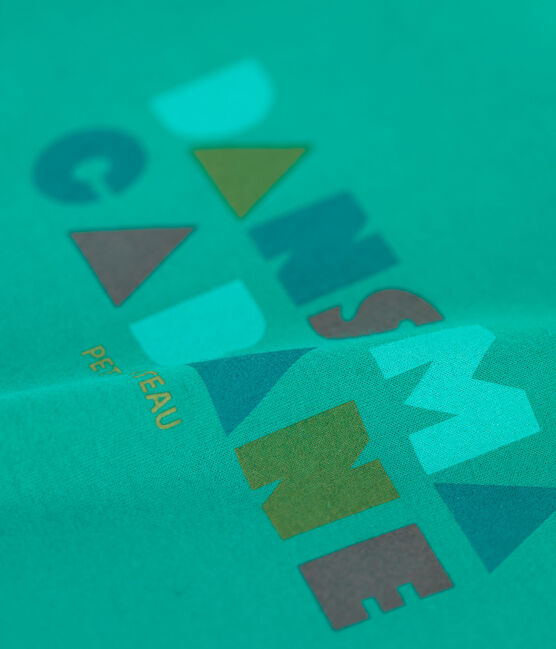 Boys' Short-Sleeved Cotton T-Shirt GAZON green