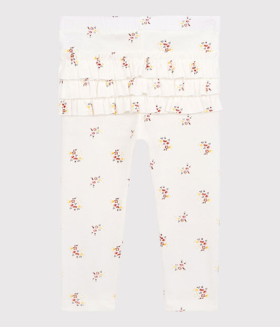 Baby Girls' Print Cotton Leggings MARSHMALLOW white/MULTICO white