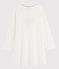 Girl's mini-hearts ribbed nightdress MARSHMALLOW white/MEDIEVAL blue