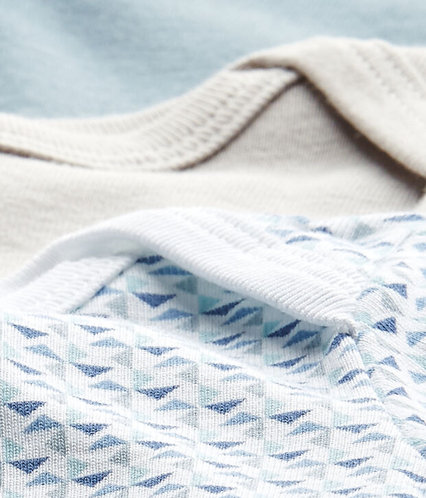 Set of 3 baby boys' short-sleeved bodysuits white