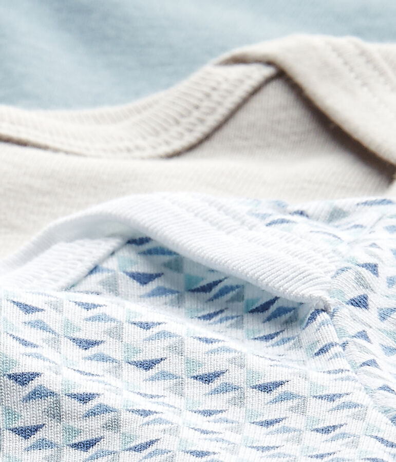 Set of 3 baby boys' short-sleeved bodysuits white