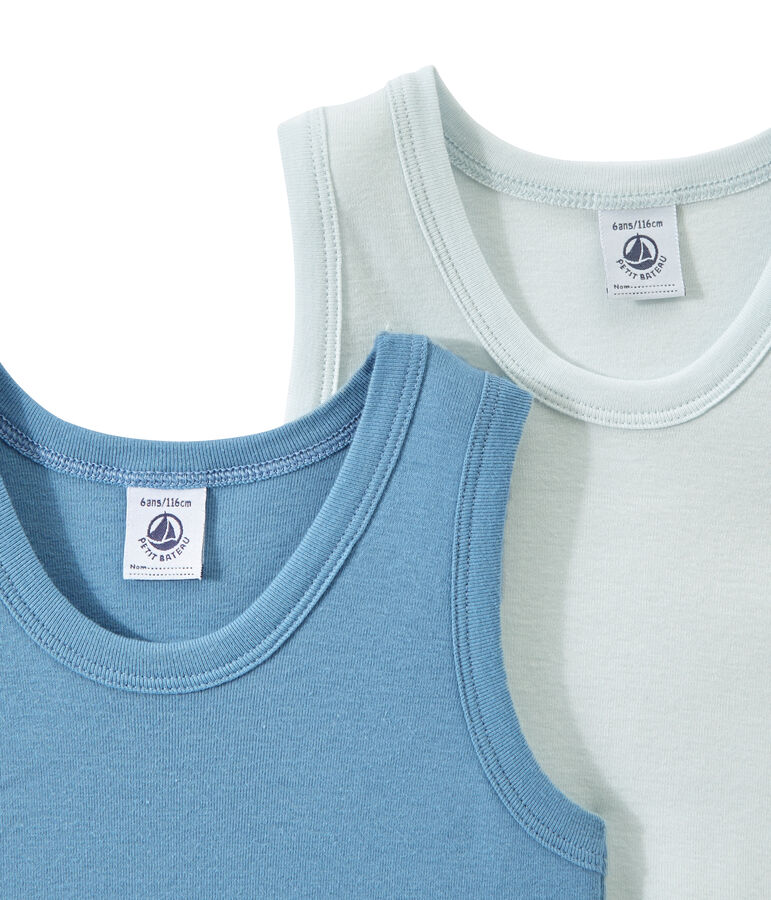 Set of 2 boys' tank tops white