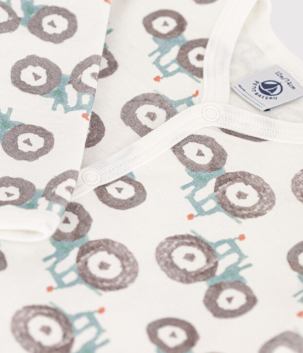 Babies' Footless Cotton Pyjamas white/multicolor