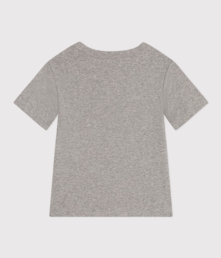 Boys' Printed Lightweight Jersey T-shirt CHATON CHINE grey