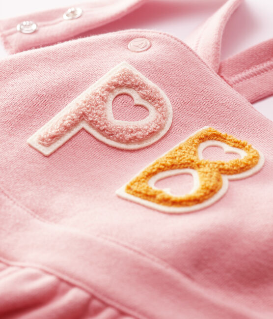 Babies' Fleece Dungarees CHARME pink