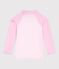 Children's UV-protective long-sleeved stripy swim T-shirt pink/white