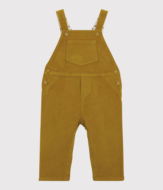 Babies' Velour Dungarees TOPAZE yellow