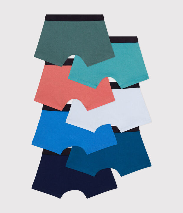 Children's Plain Cotton Boxers - 7-Pack multicolor