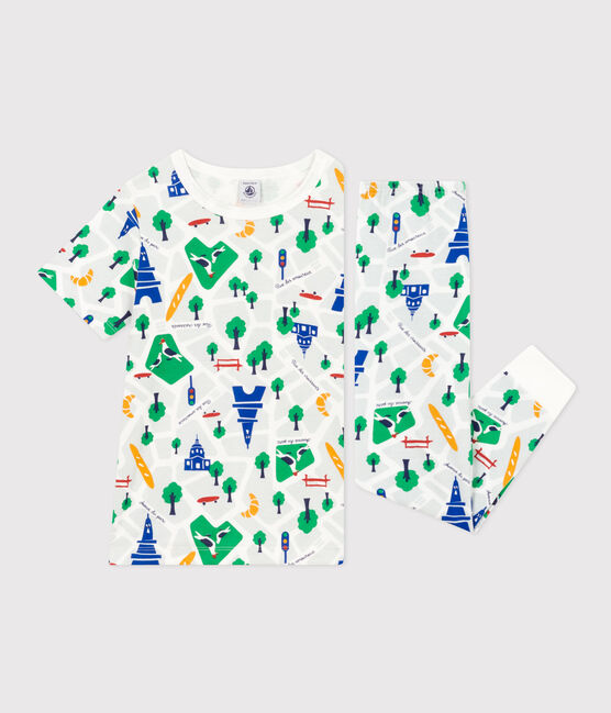 Children's Paris Print Cotton Pyjamas MARSHMALLOW white/MULTICO white