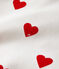 Children's hearts print ribbed pyjamas MARSHMALLOW white/TERKUIT red