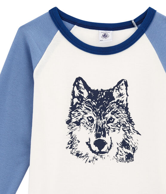 Little boy's pyjamas LIMOGES blue/MULTICO white