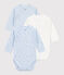 Pack of babies' long-sleeved printed cotton wrapover bodies variante 1