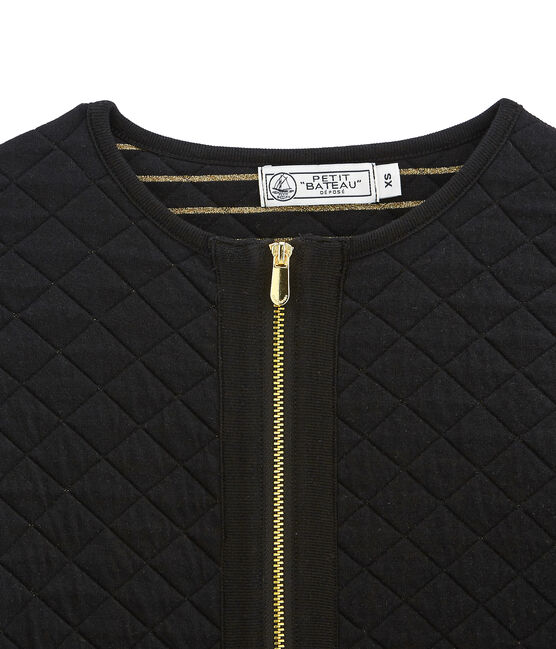 women's quilted cardigan NOIR black/DORE yellow