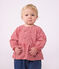 Babies' long-sleeved stripy cotton blouse pink/pink