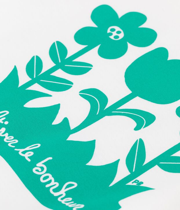 Girls' Short-Sleeved Cotton T-Shirt white