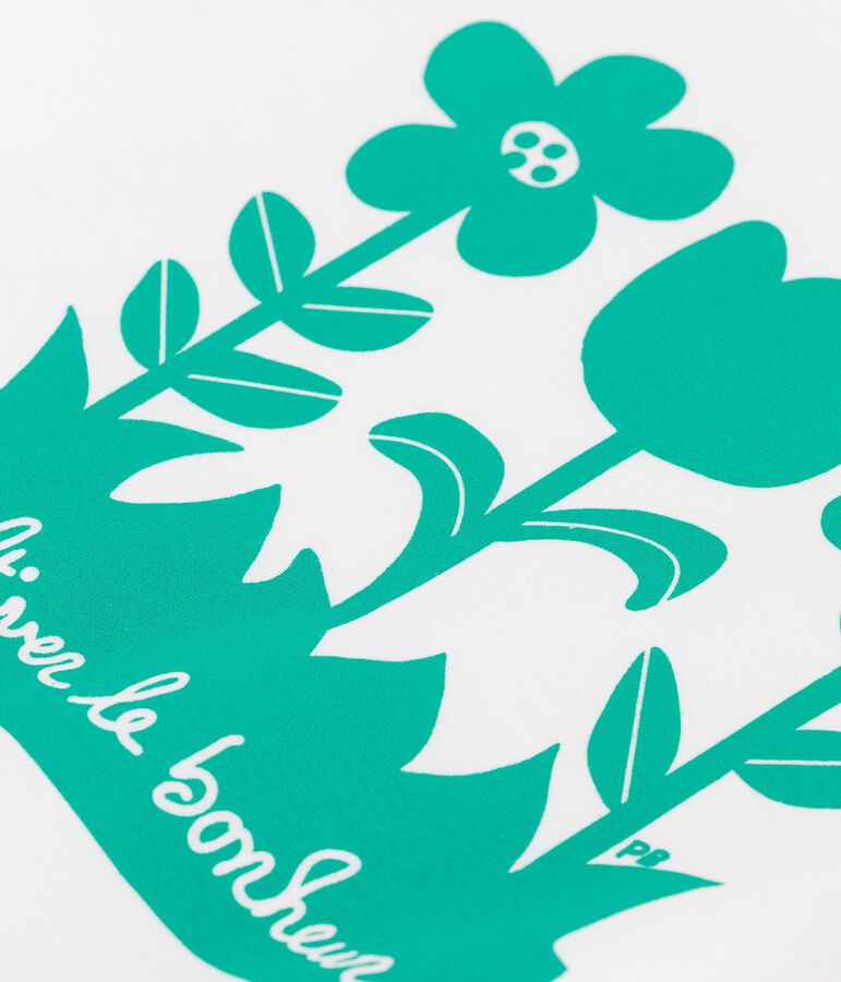 Girls' Short-Sleeved Cotton T-Shirt white