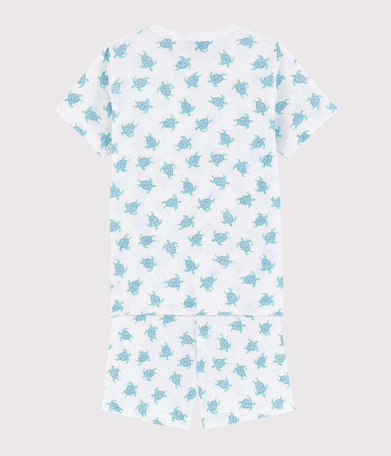 Unisex Tortoise Pattern Super Light Cotton Short Pyjamas white/multicolor