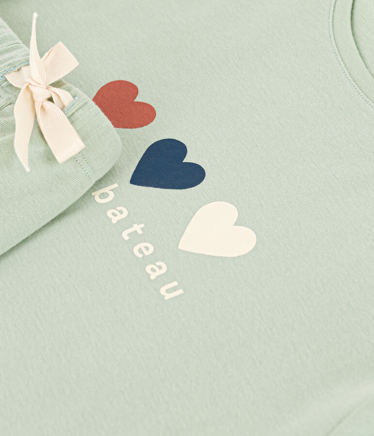 Women's Plain Cotton Pyjama Shorts and T-shirt. green