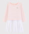 Girl's Long-sleeved Dress pink/grey