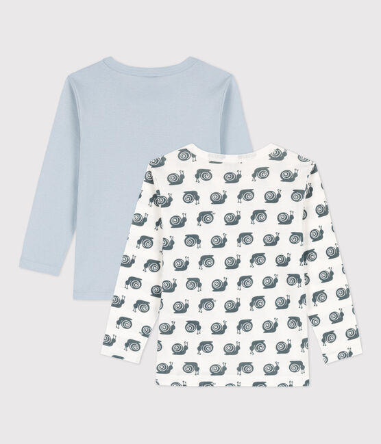 Boys' Snail Patterned Cotton Long-Sleeved T-Shirt - 2-Pack variante 1