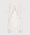 Babies' bodyjama in mini-heart print tube knit MARSHMALLOW white/MULTICO white