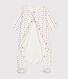 Babies' bodyjama in mini-heart print tube knit