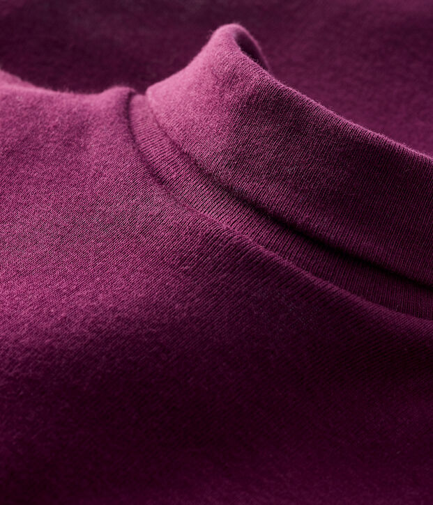 Baby's long-sleeved roll-neck bodysuit purple