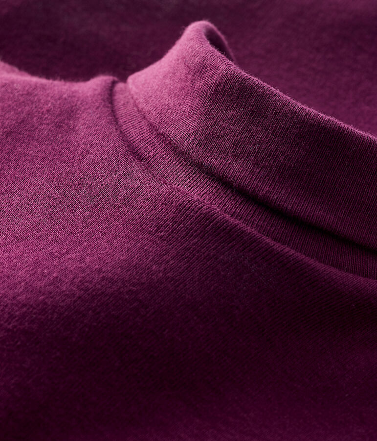 Baby's long-sleeved roll-neck bodysuit purple