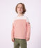 Children's stripy cotton Breton top MARSHMALLOW white/SPICY