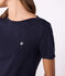 Iconic Women's Admiral Collar Cotton T-Shirt  SMOKING blue