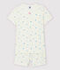 Girls' Floral Cotton and Linen Blend Short Pyjamas