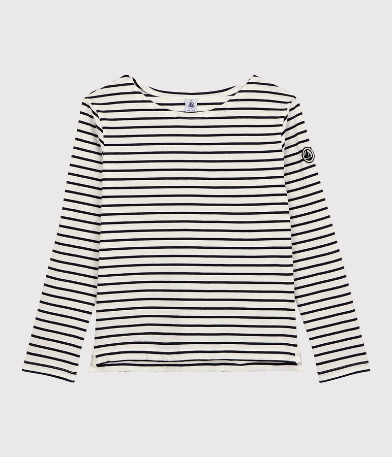 Women's Light Breton Cotton Top MARSHMALLOW white/SMOKING blue