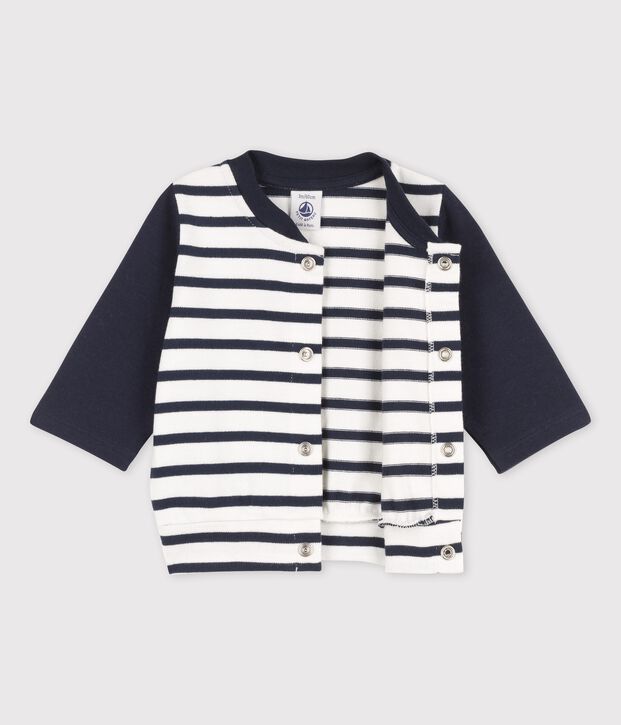 Babies' Jersey Baseball Jacket white/blue