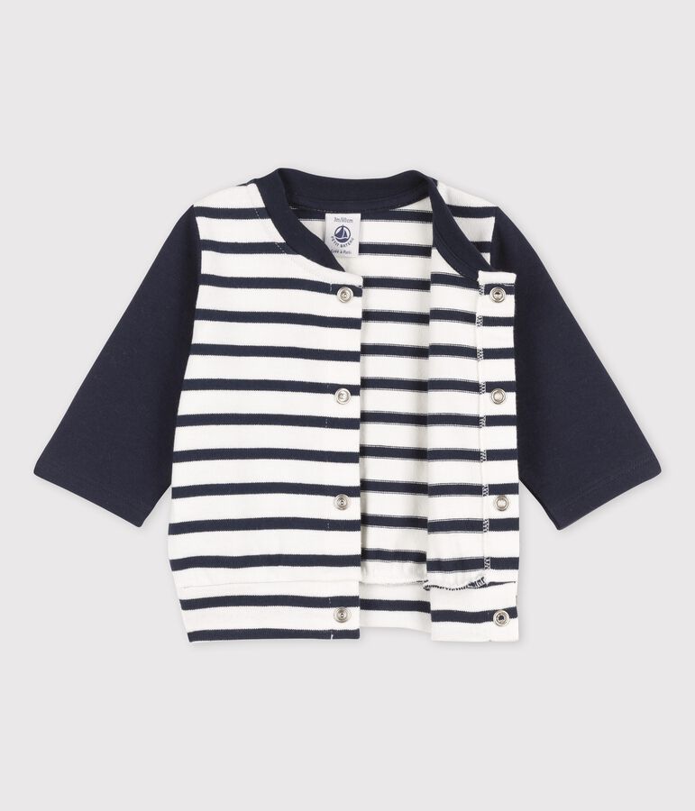 Babies' Jersey Baseball Jacket white/blue