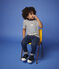 Boys' Short-Sleeved Jersey T-Shirt MARSHMALLOW white/SMOKING blue