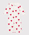 Babies' Heart Design Cotton Jumpsuit/Sleeping Bag MARSHMALLOW white/TERKUIT red
