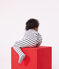 Babies' Stripy Rib Knit Pyjamas MARSHMALLOW white/SMOKING blue